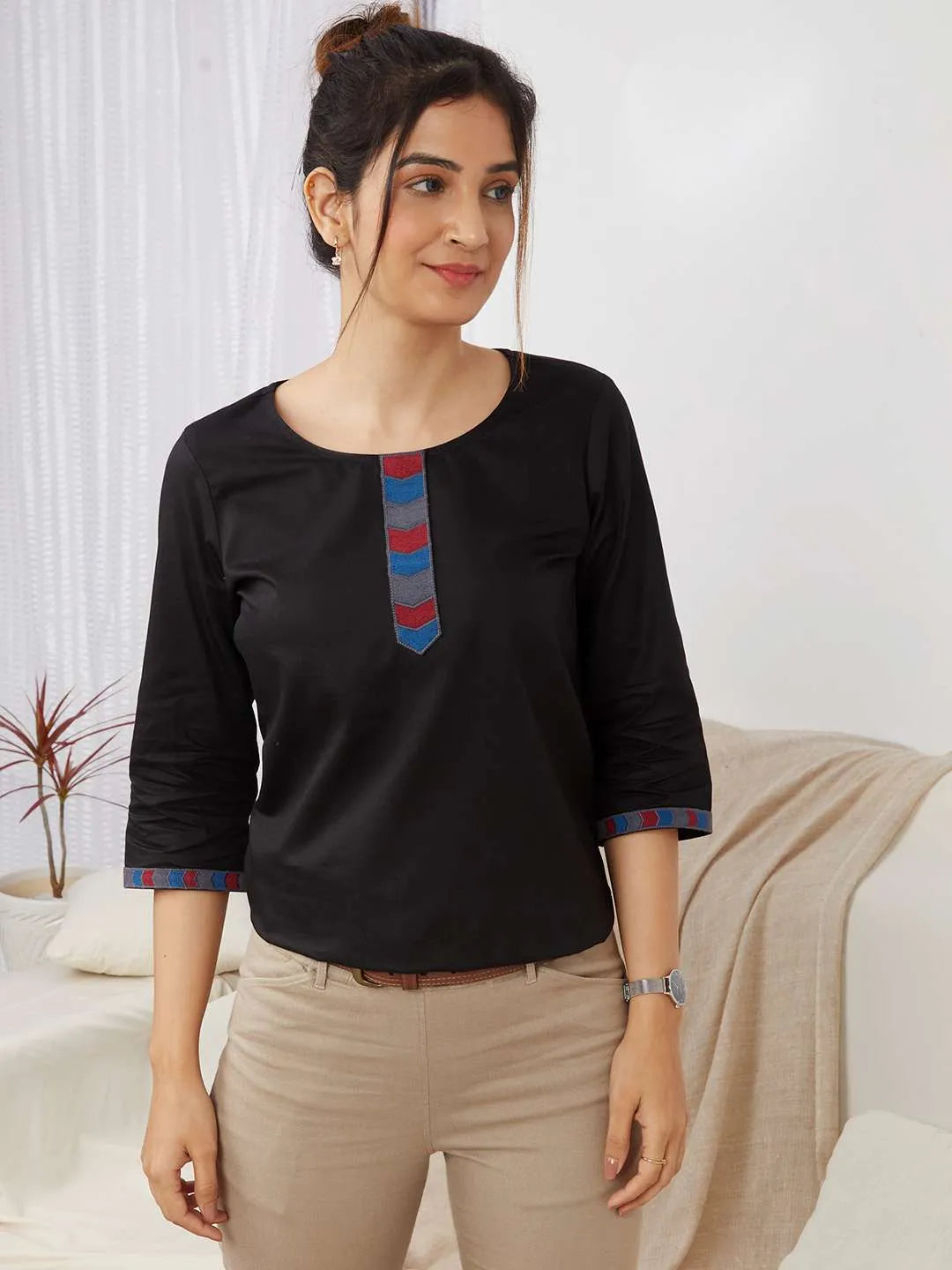 Array 'Pure Cotton' Embroidered Top