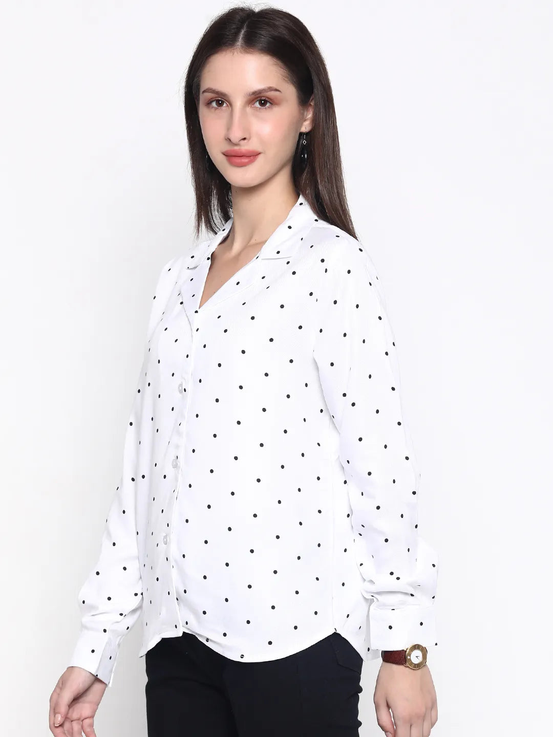 Snowdrop "Pure Viscose" Collared Polka Top