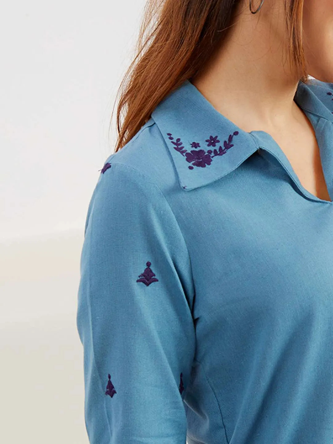 Pearl 'Pure Cotton' Embroidered Top