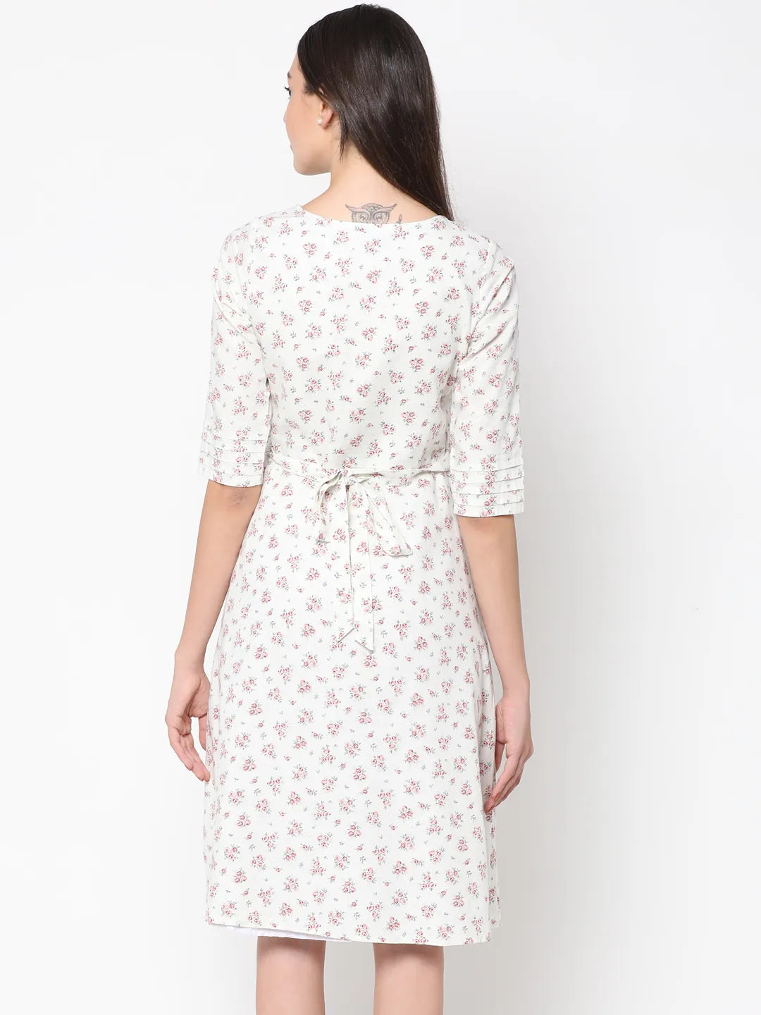 Blooming "Pure Cotton" Pleated Floral Dress