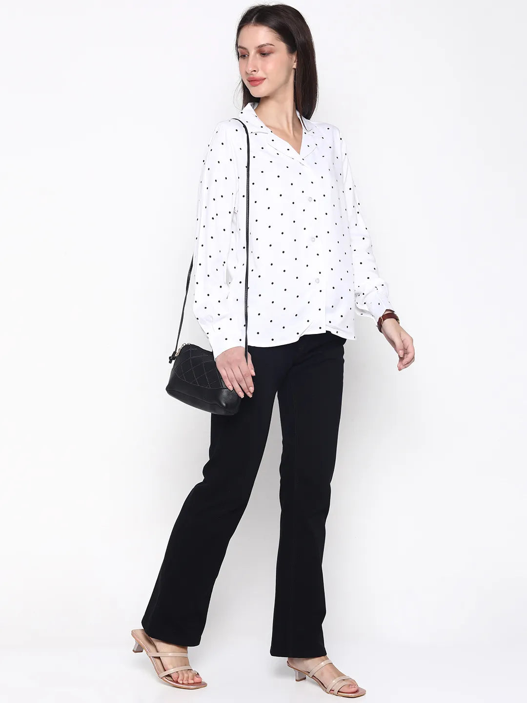 Snowdrop "Pure Viscose" Collared Polka Top