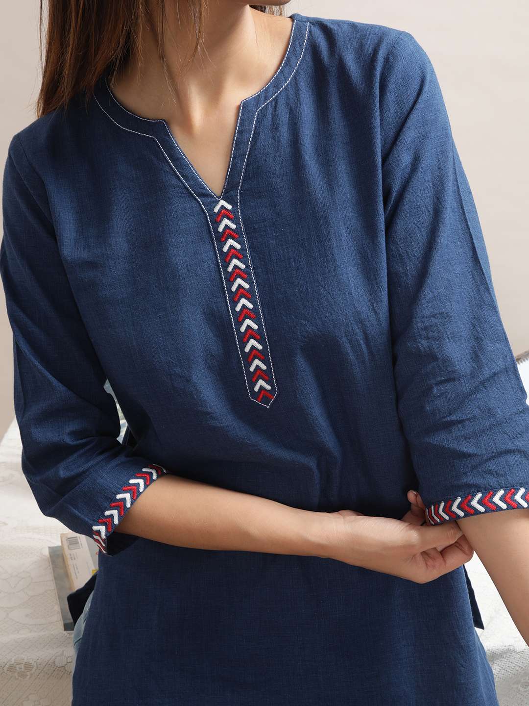 Indigo Embroidered Tunic