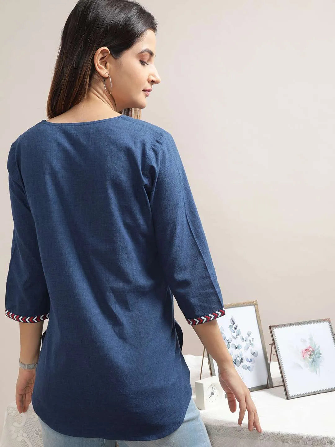 Indigo Embroidered Tunic